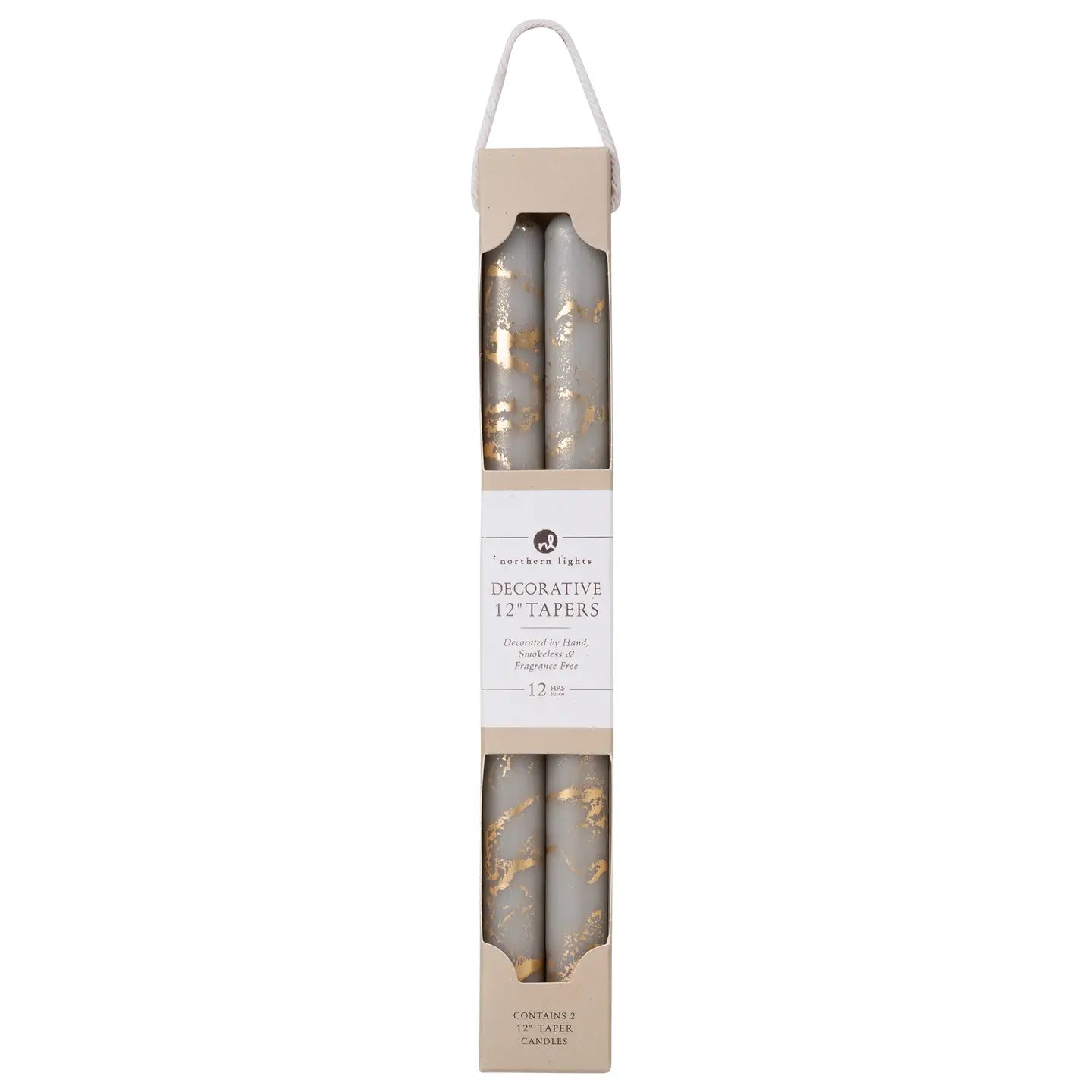 12" Decorative Tapers 2pk Kraft Box