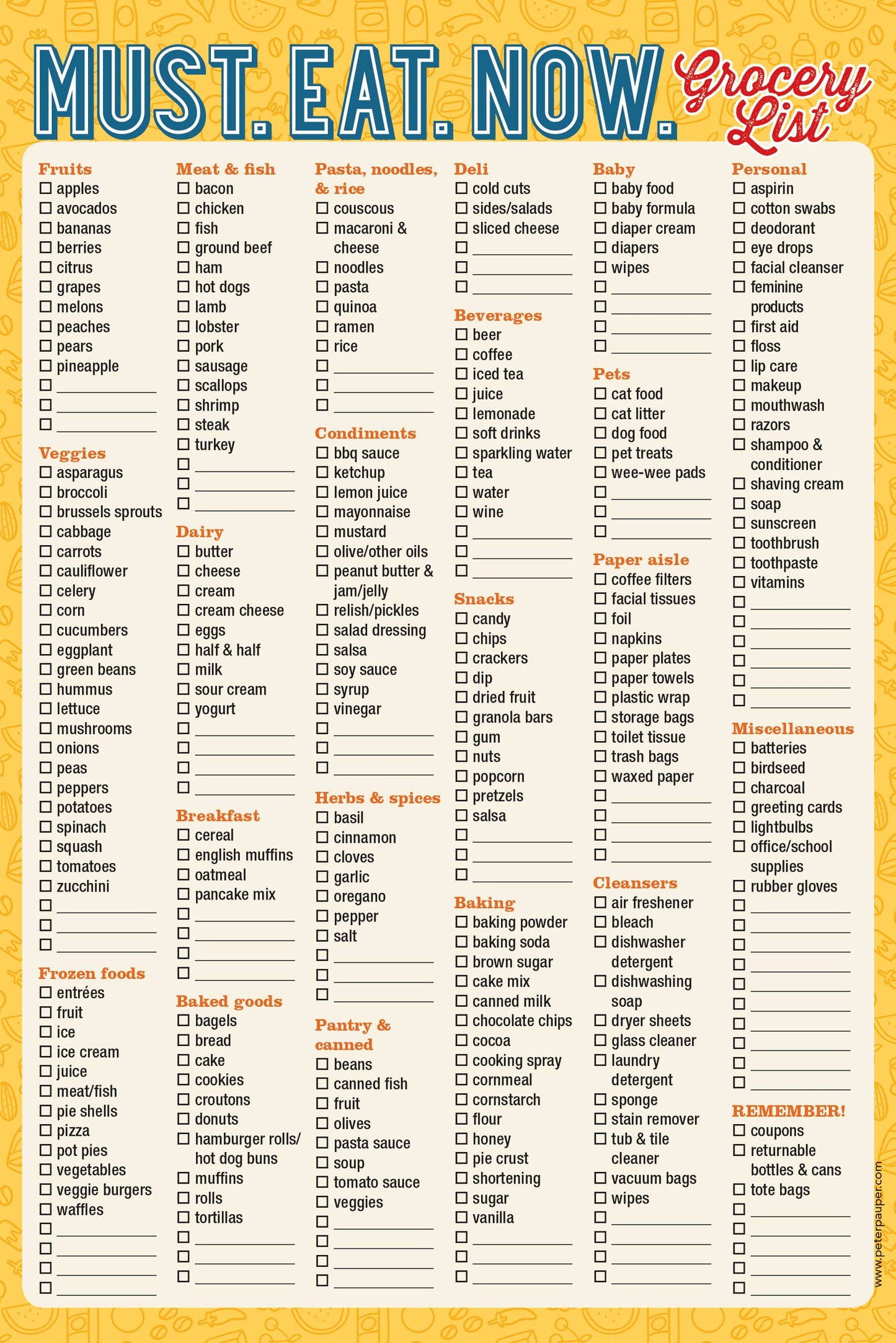 Must. Eat. Now. Note Pad