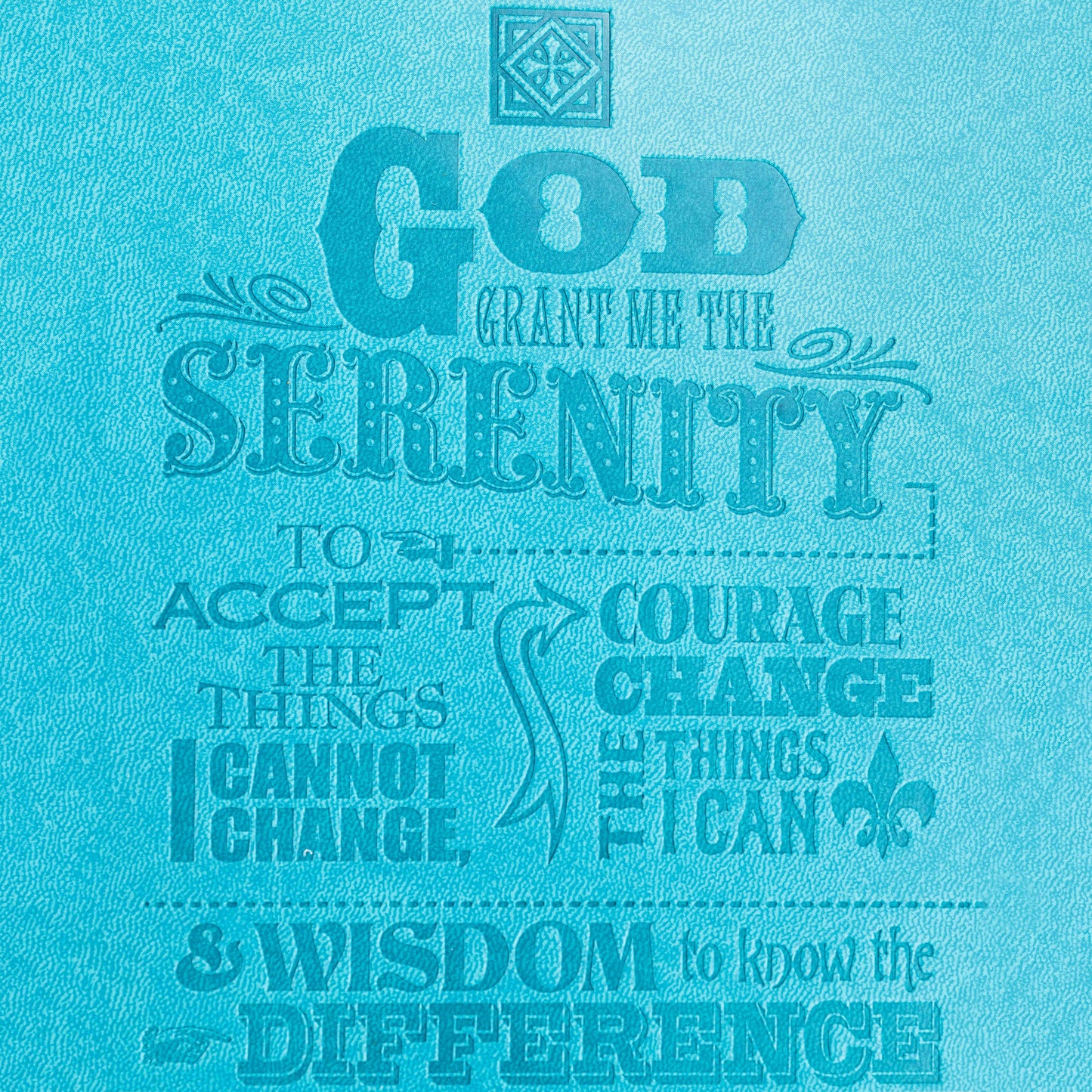 Divinity Boutique - Dangle Journal : Leather Wrapped Teal Serenity Prayer