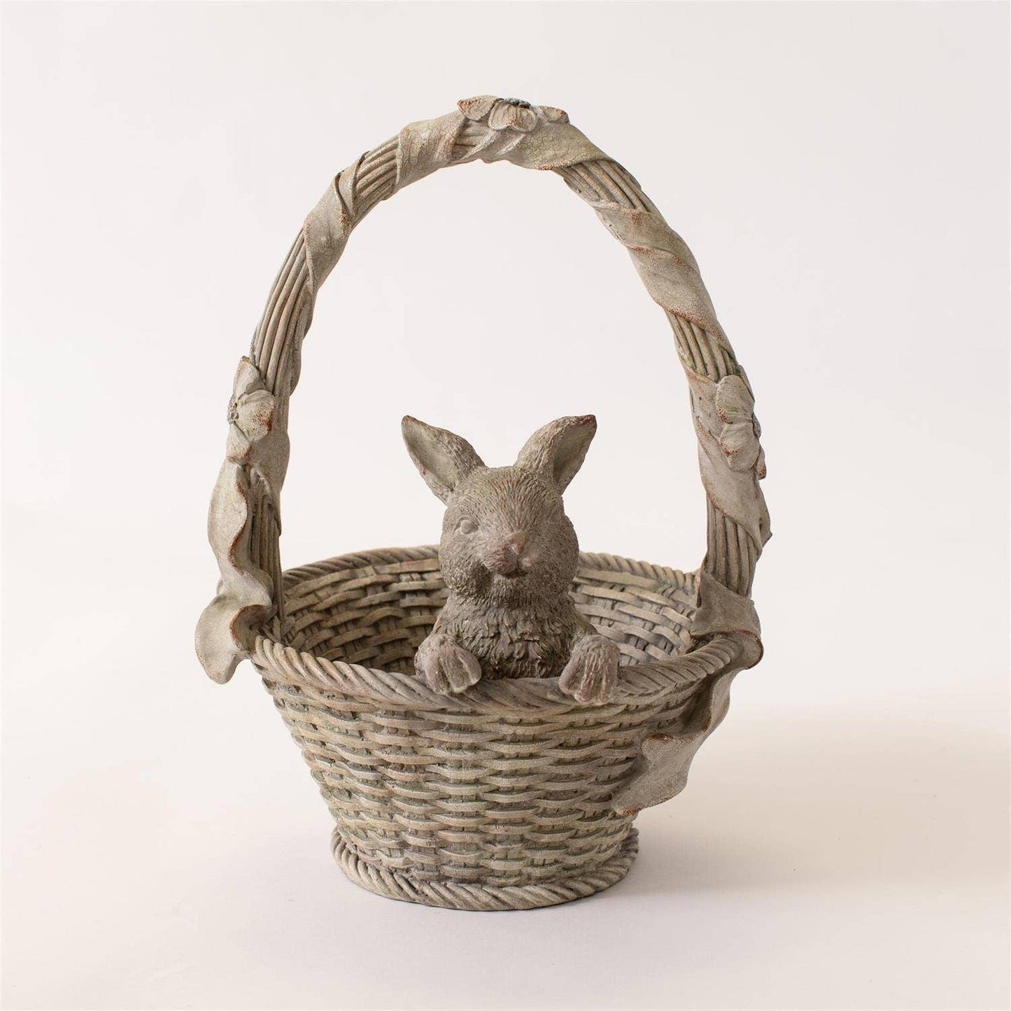 Bunny In Easter Basket - Cement Finish