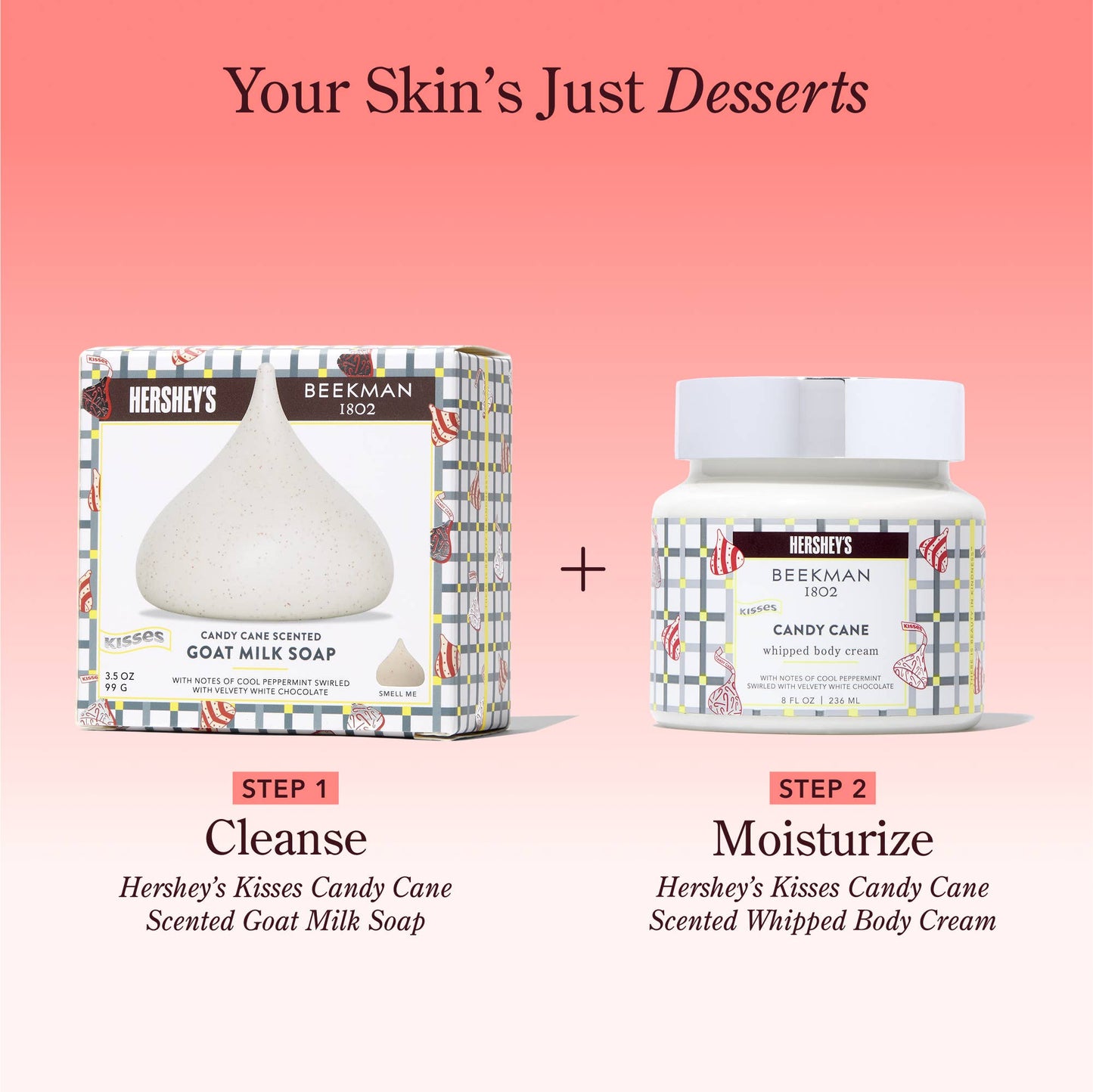 Beekman 1802 - HERSHEY'S KISSES CANDY CANE BAR SOAP 3.5OZ