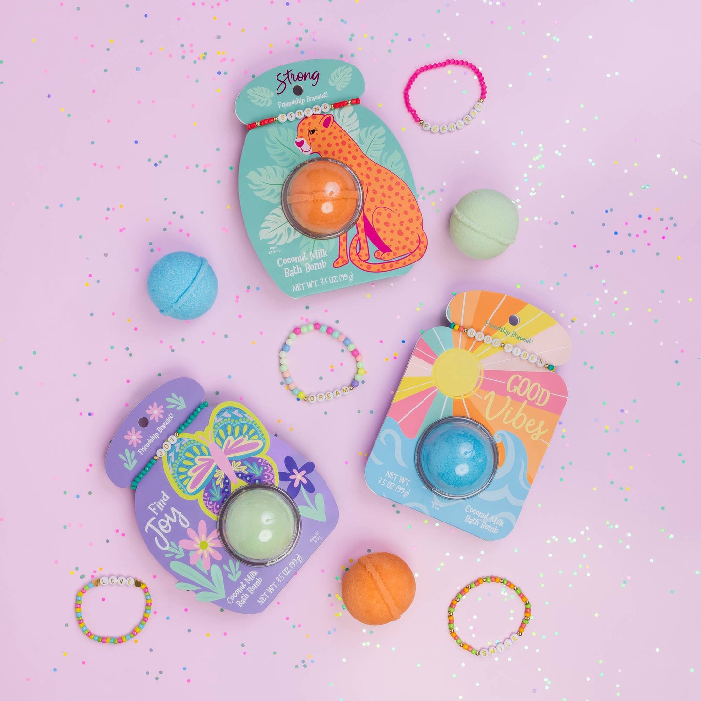 Friendship Bracelet Bath Bomb - Be Happy | Forever Young Collection