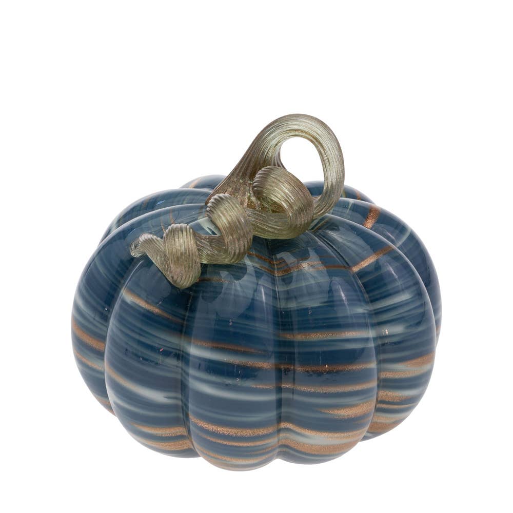 Calabaza de cristal azul y cobre de otoño