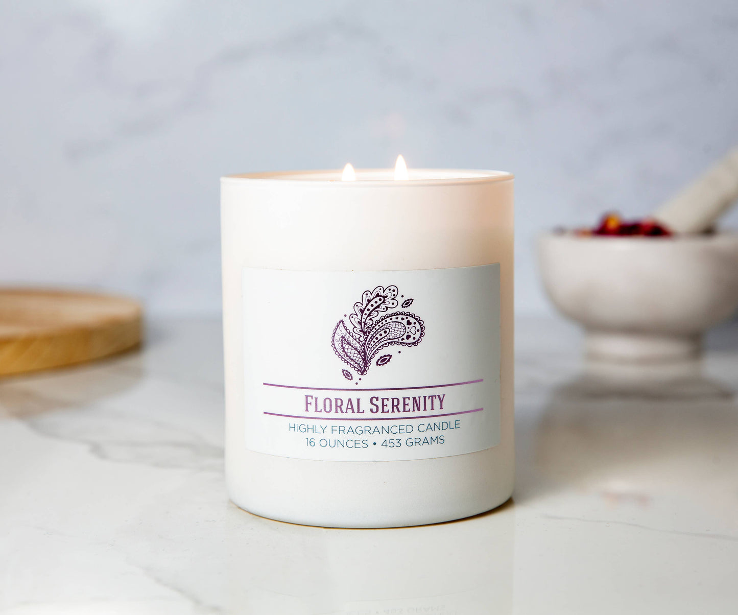 Wellness Aromatherapy Candle Floral Serenity, 2 Wick, 16oz