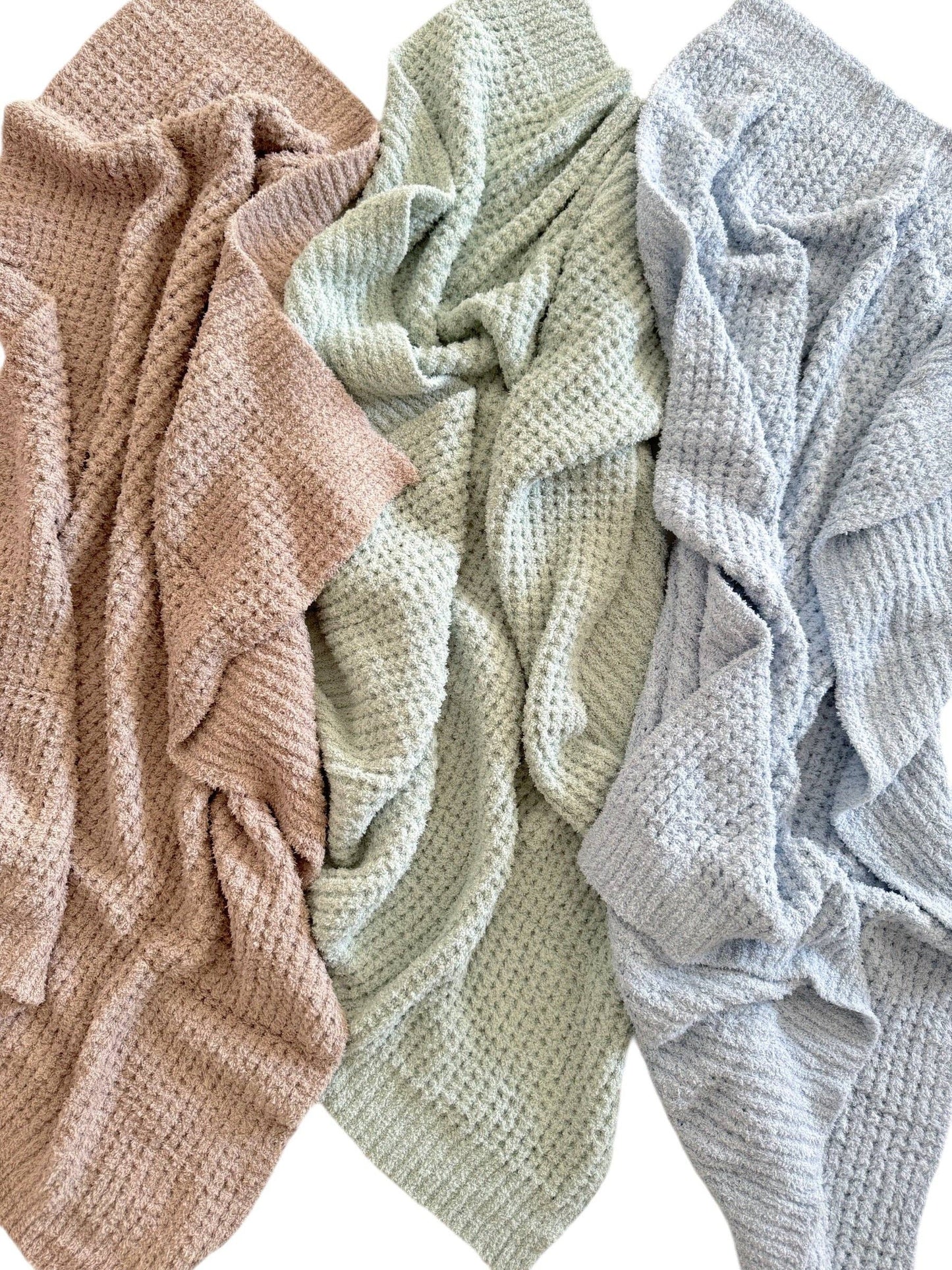 Bliss Waffle Blanket, Mist Green