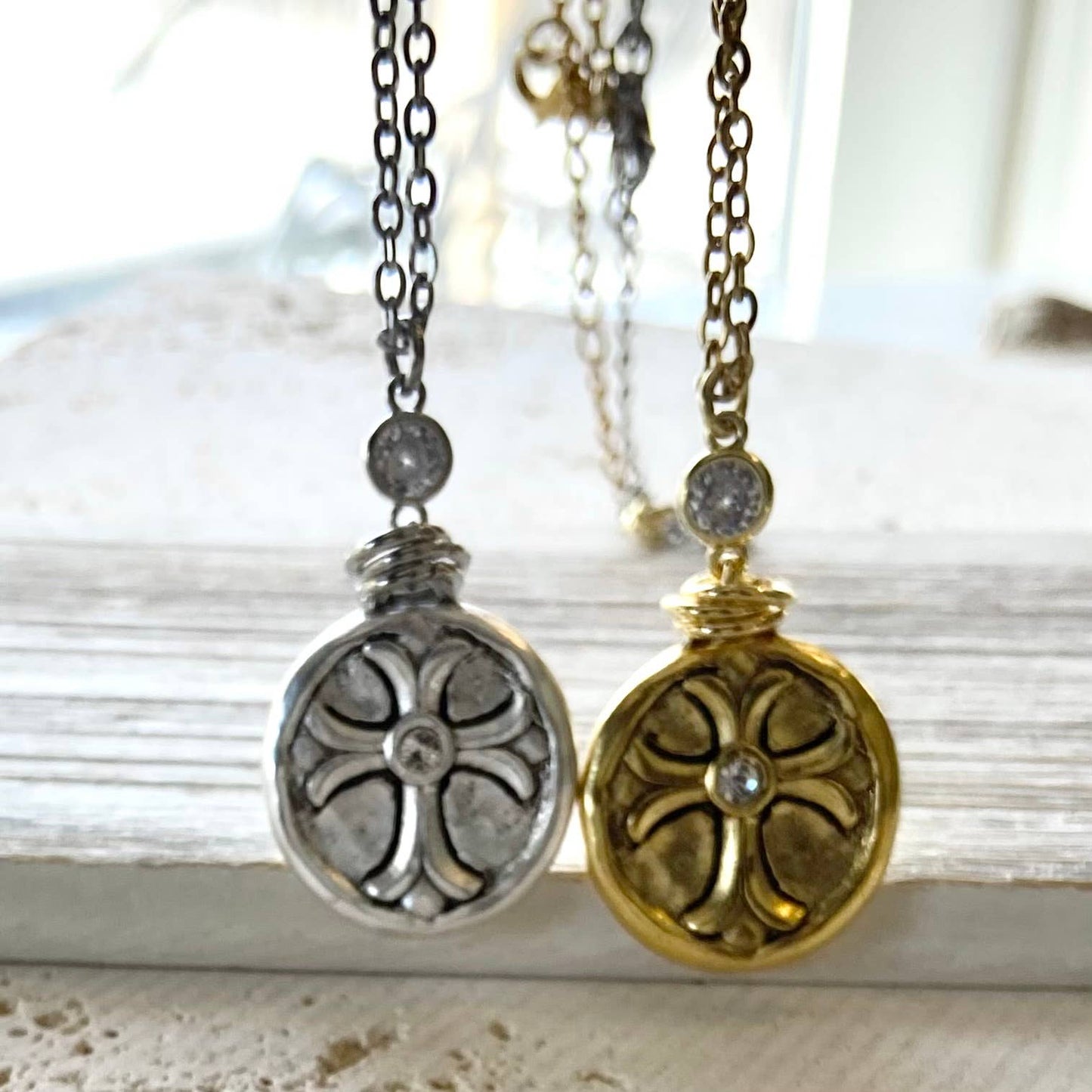Vintage Cross religious jewelry necklace