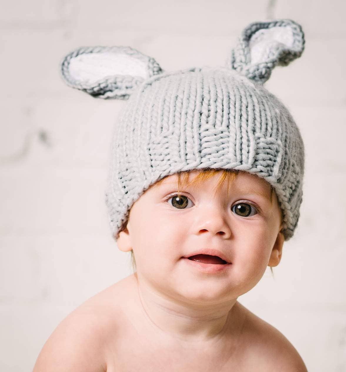 Bailey Bunny Hat Grey Cream | Baby Kids Beanie Costume Gift