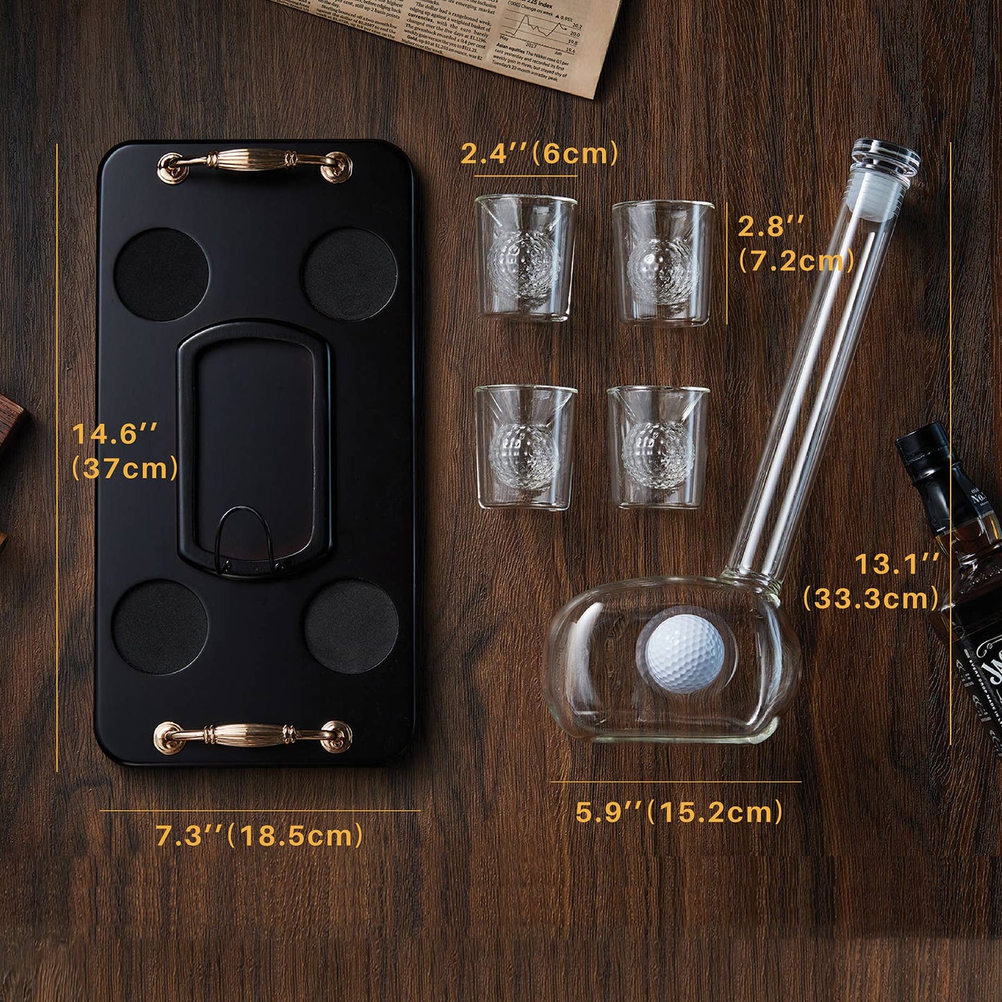 CRAFTGEN - Golf Whiskey Decanter Set - Golf Gifts for Men