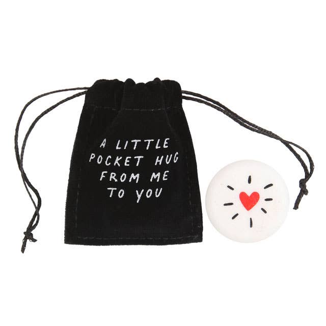 Pocket Hug Heart Sentiment Valentine Stones