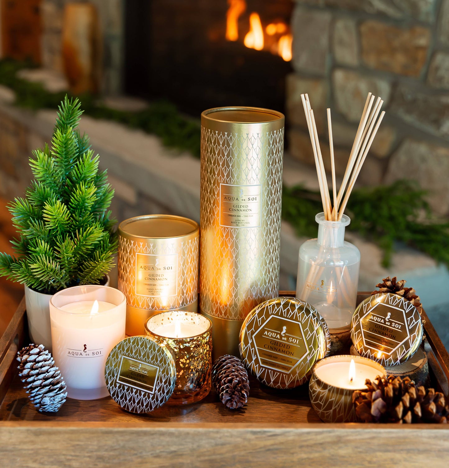 Gilded Cinnamon 4 oz Soy Candles Tin