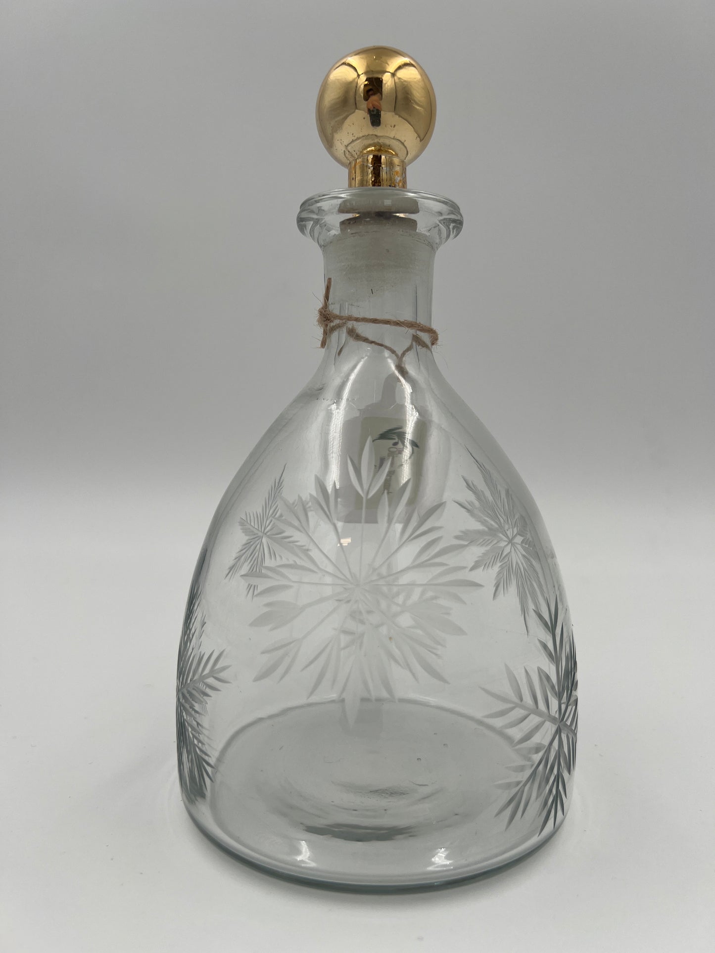 Snowflake Decanter with Gold Top
