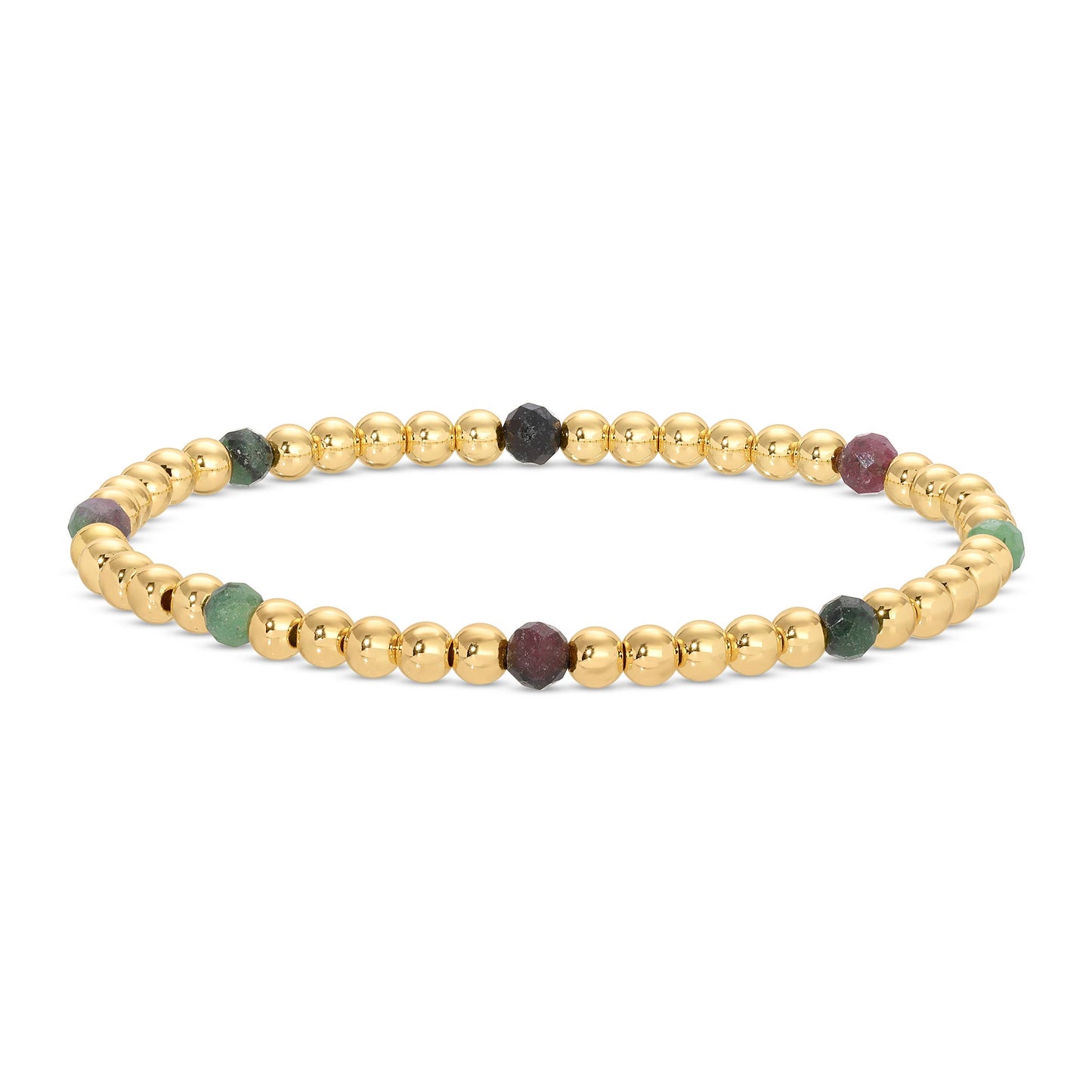 Espléndido Iris - Juego de 12 pulseras elásticas con cuentas y detalles de piedra.