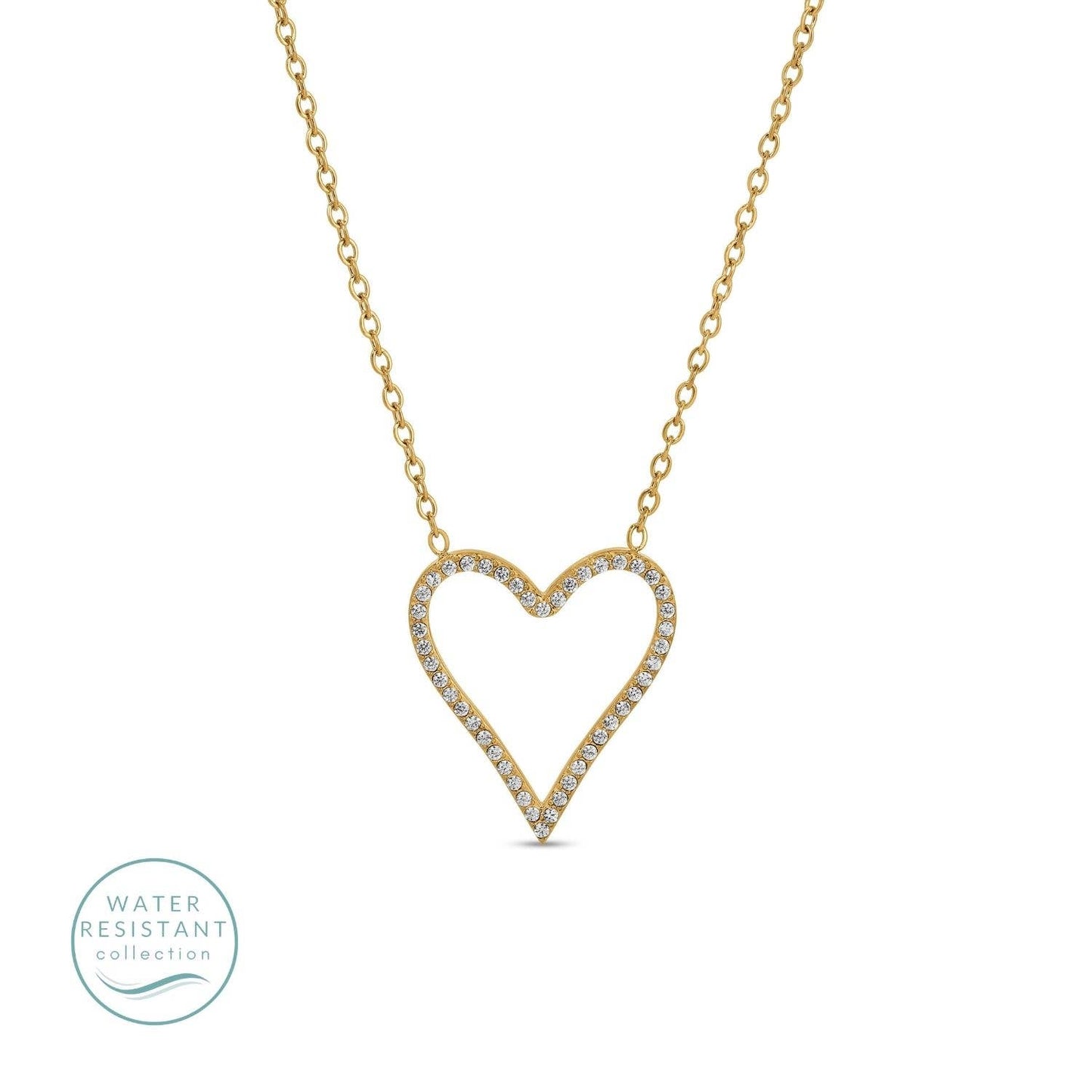 Iris espléndido - Colgante de corazón pavé resistente al agua