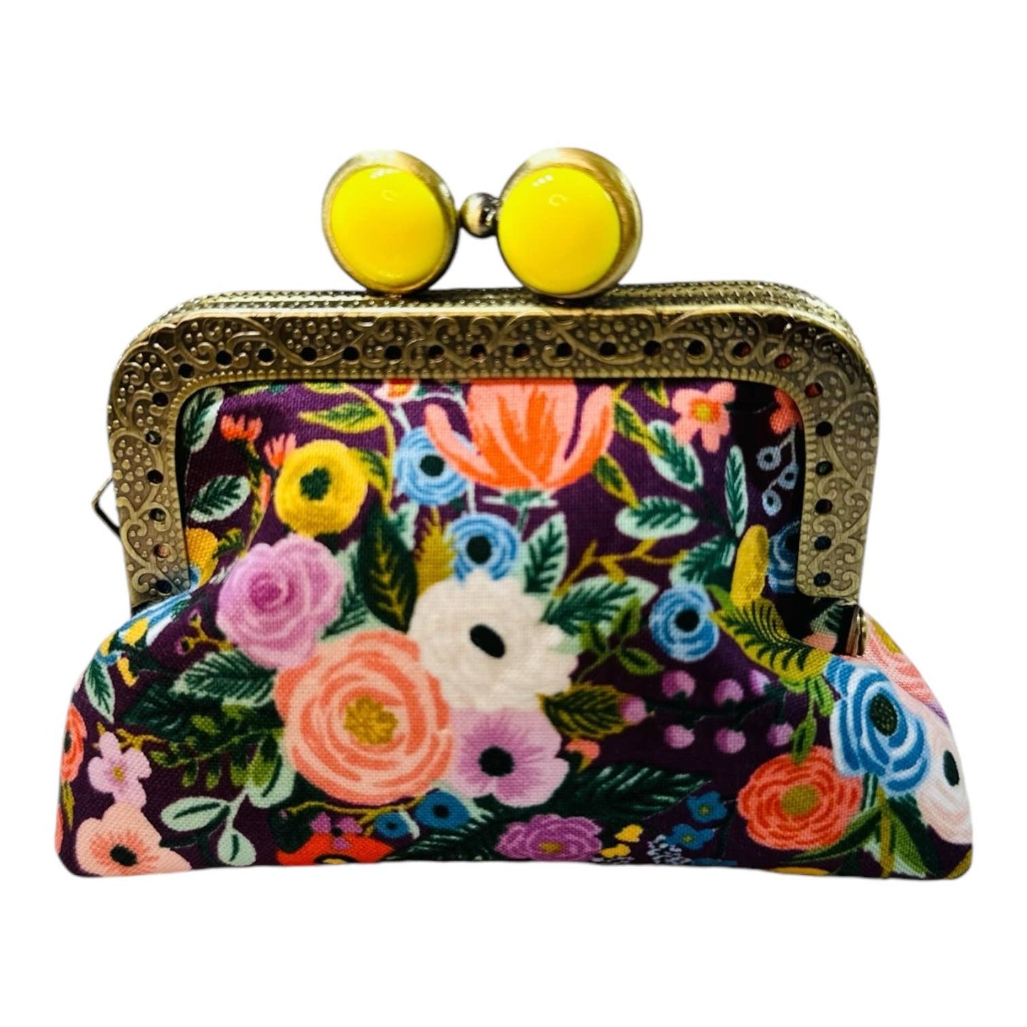 Mini Clutch Coin Purse - Petite Floral Plum