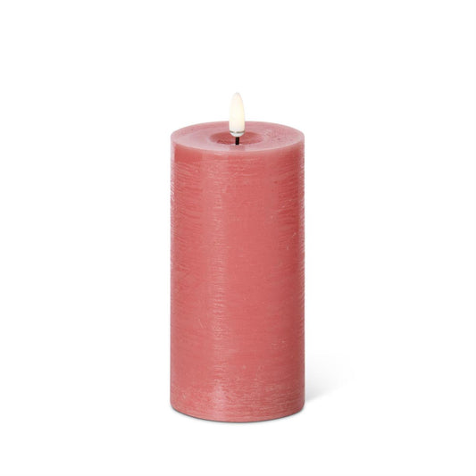 Pink LED Pillar Candle w/Timer set of 3