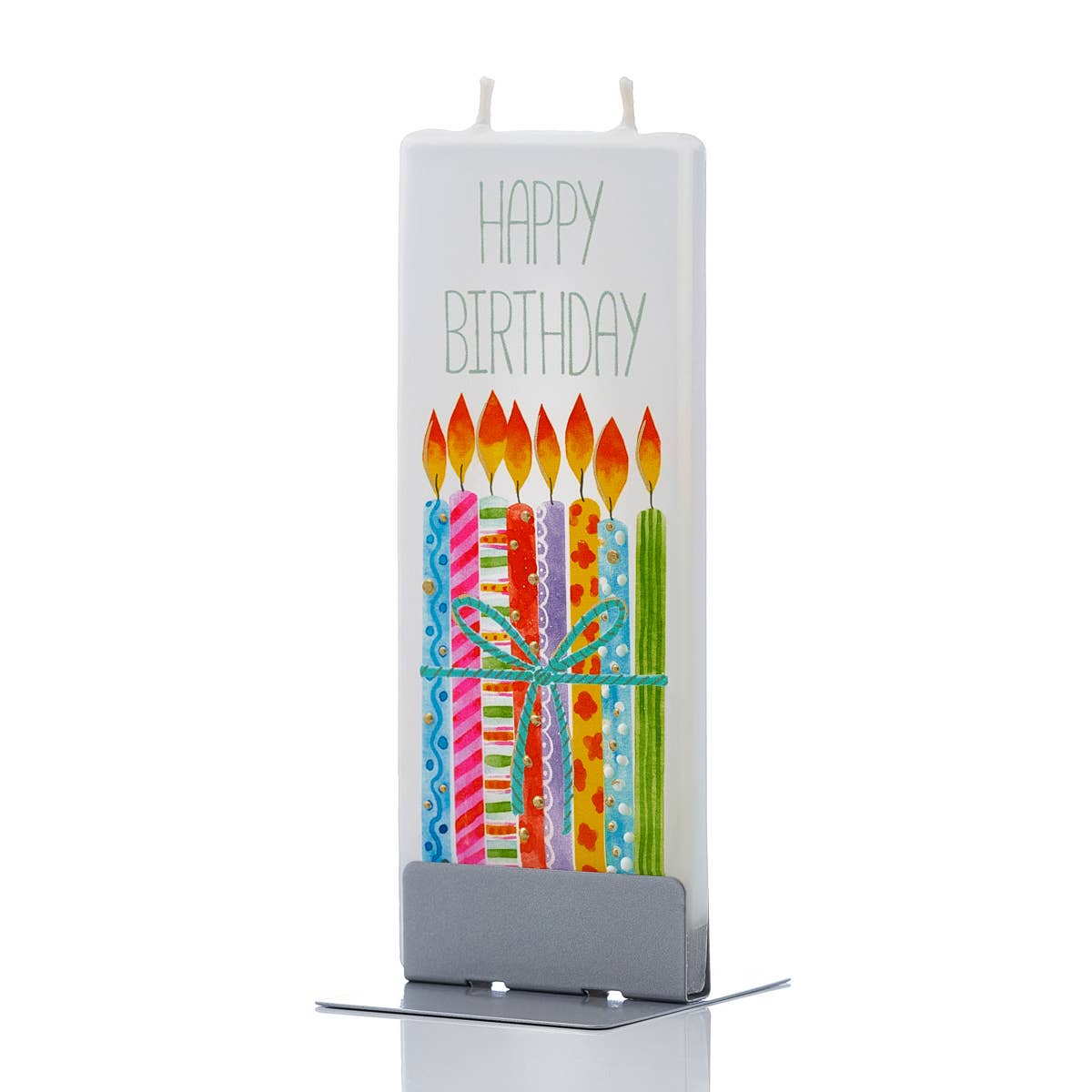 Flat Handmade Candle - Happy Birthday candles