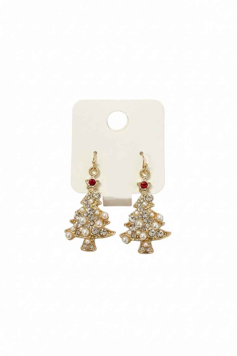 Whisper Glam Tree Earrings - Gold Tone