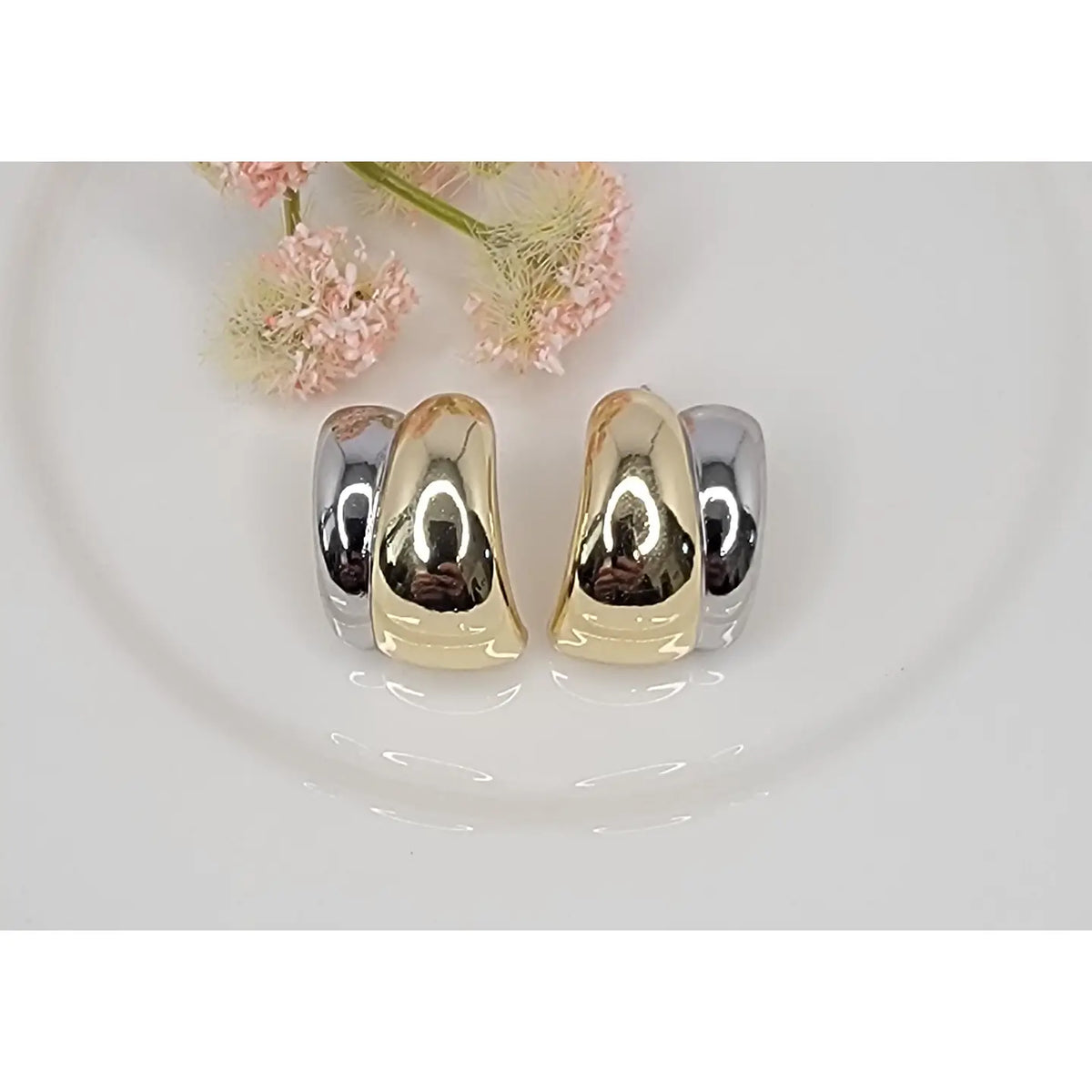 Two Tone Hoop Earrings