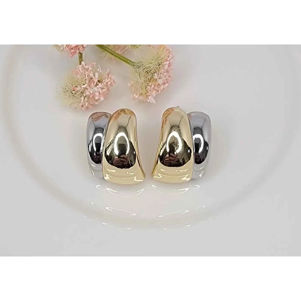 Two Tone Hoop Earrings