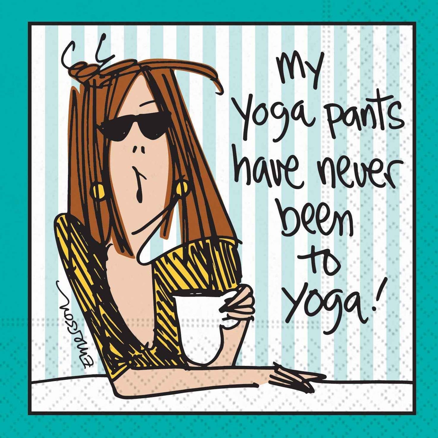 Yoga Pants Never Been To Yoga Cocktail Napkin