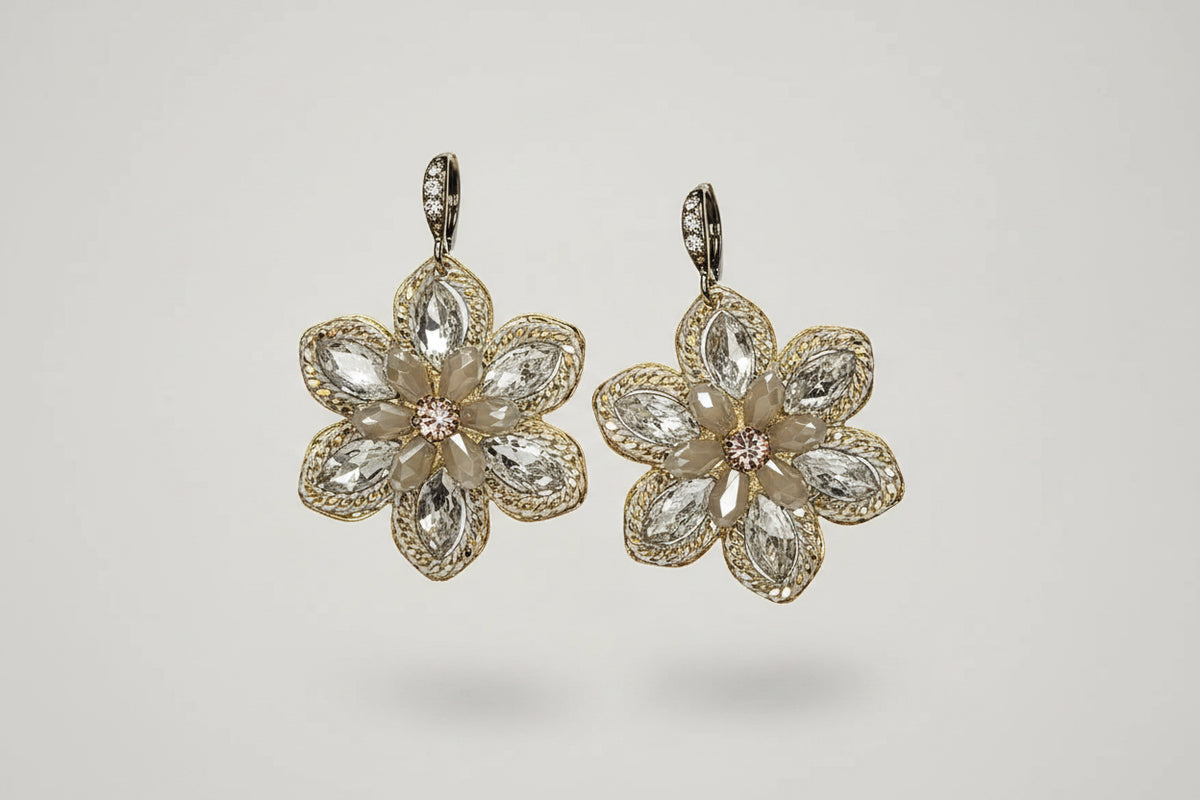Handmade Flower Dangle Earring