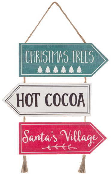 Christmas Trees, Cocoa & Santa's Village Hanging Wall Decor
