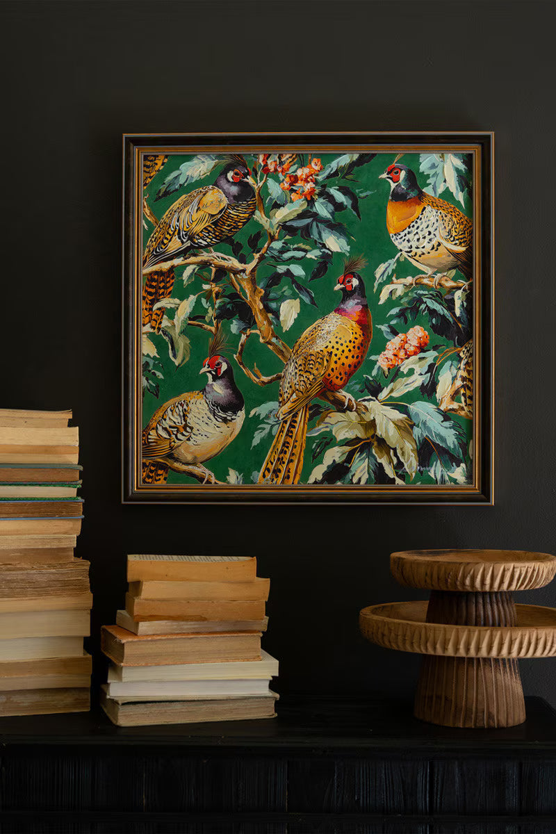 Framed Pheasant Painting