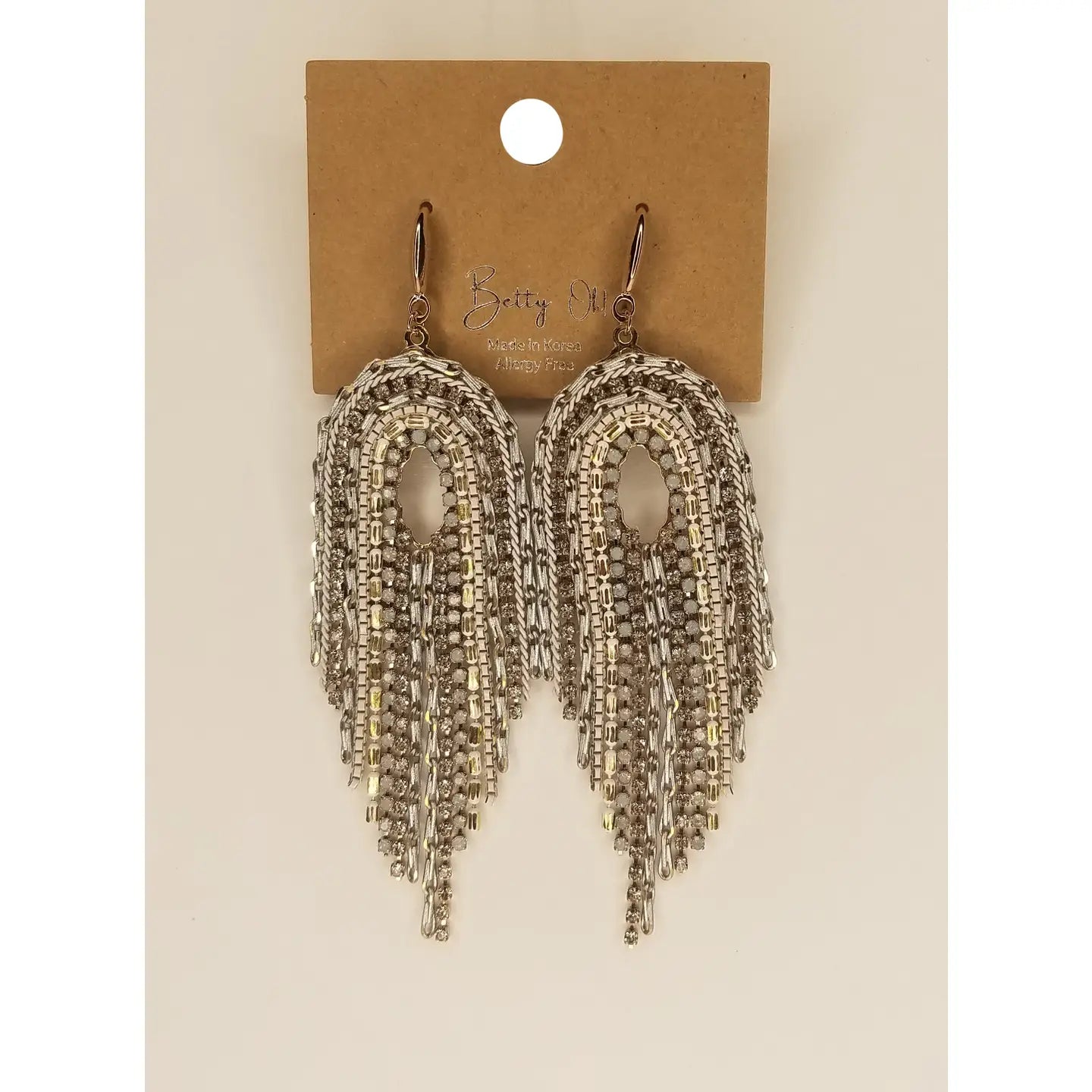 Multi Color Layered Tassel Chandelier Handmade Earring