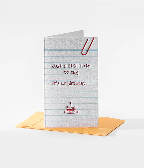 Old School Note -Birthday