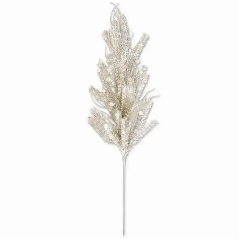 Champagne Tinsel Twig and Pearl Stem-34"
