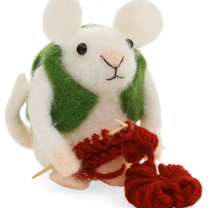 Wool Mouse Knitting Decoration
