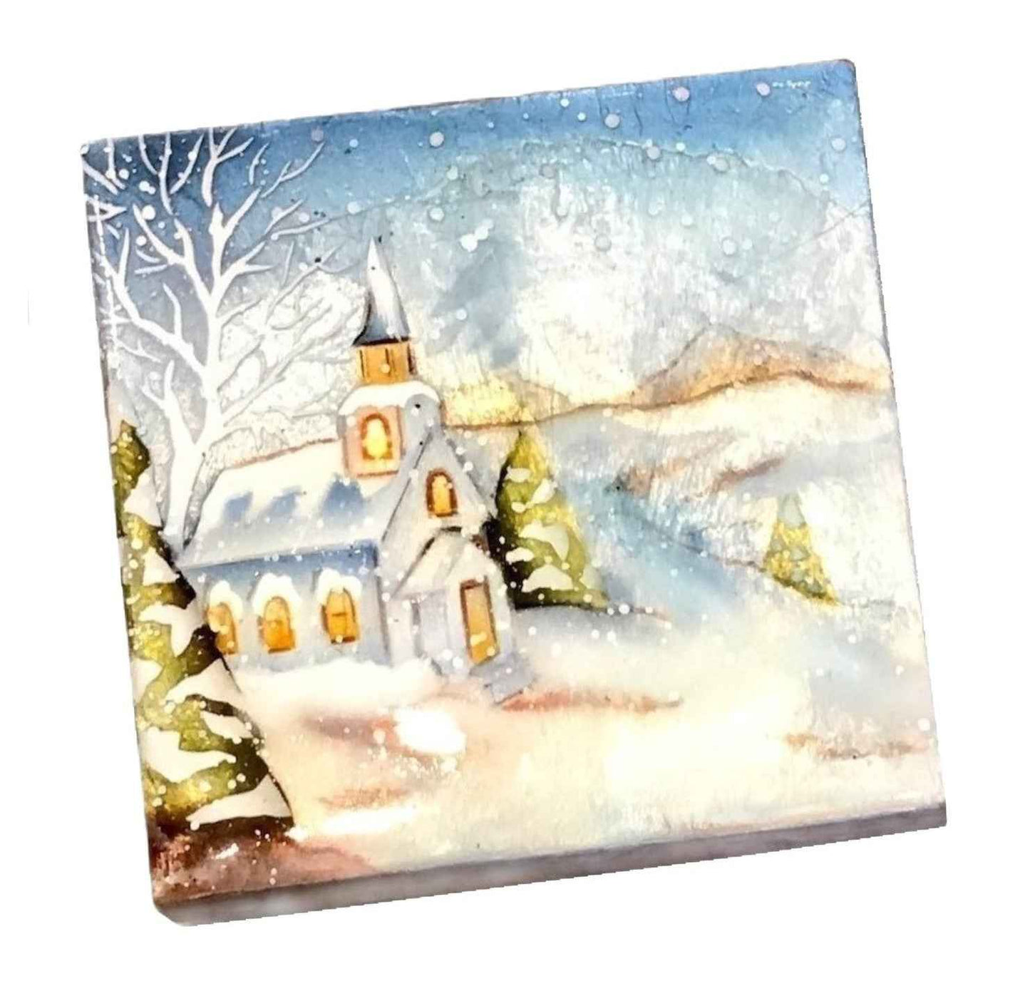 Winter Church Capiz Box