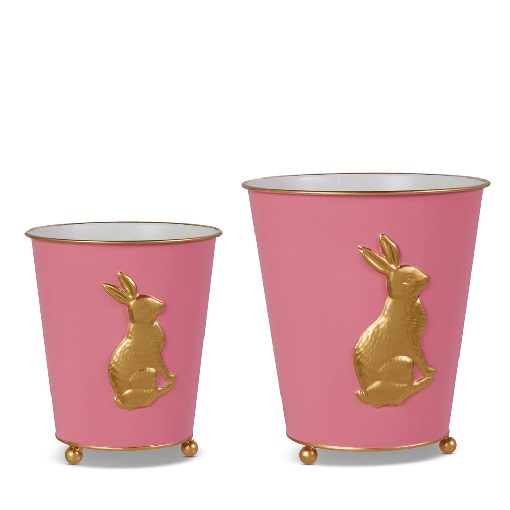9" Pink Bunny Cache Pots (2pc)