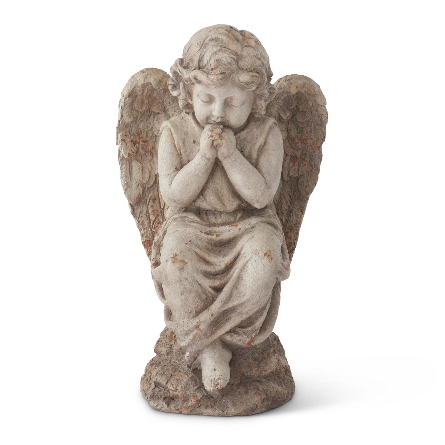 Weathered Praying Angel Statue 22.75 "