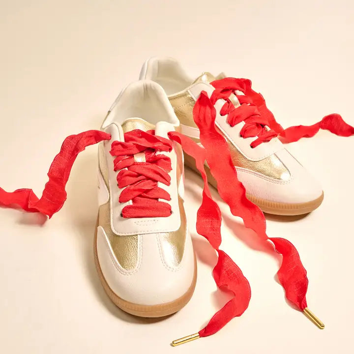 Step It Up Shoelaces–Frilly Red