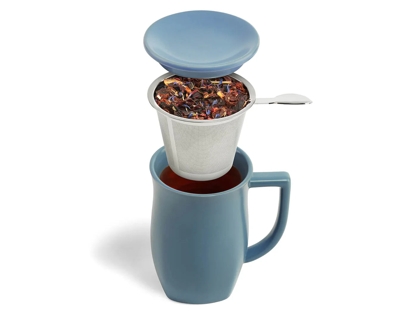 Fiore Steeping Cup with Infuser -Stone Blue