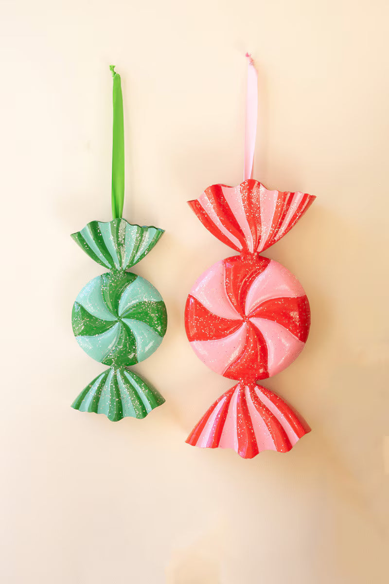 S/2- Metal Christmas Candy Decor