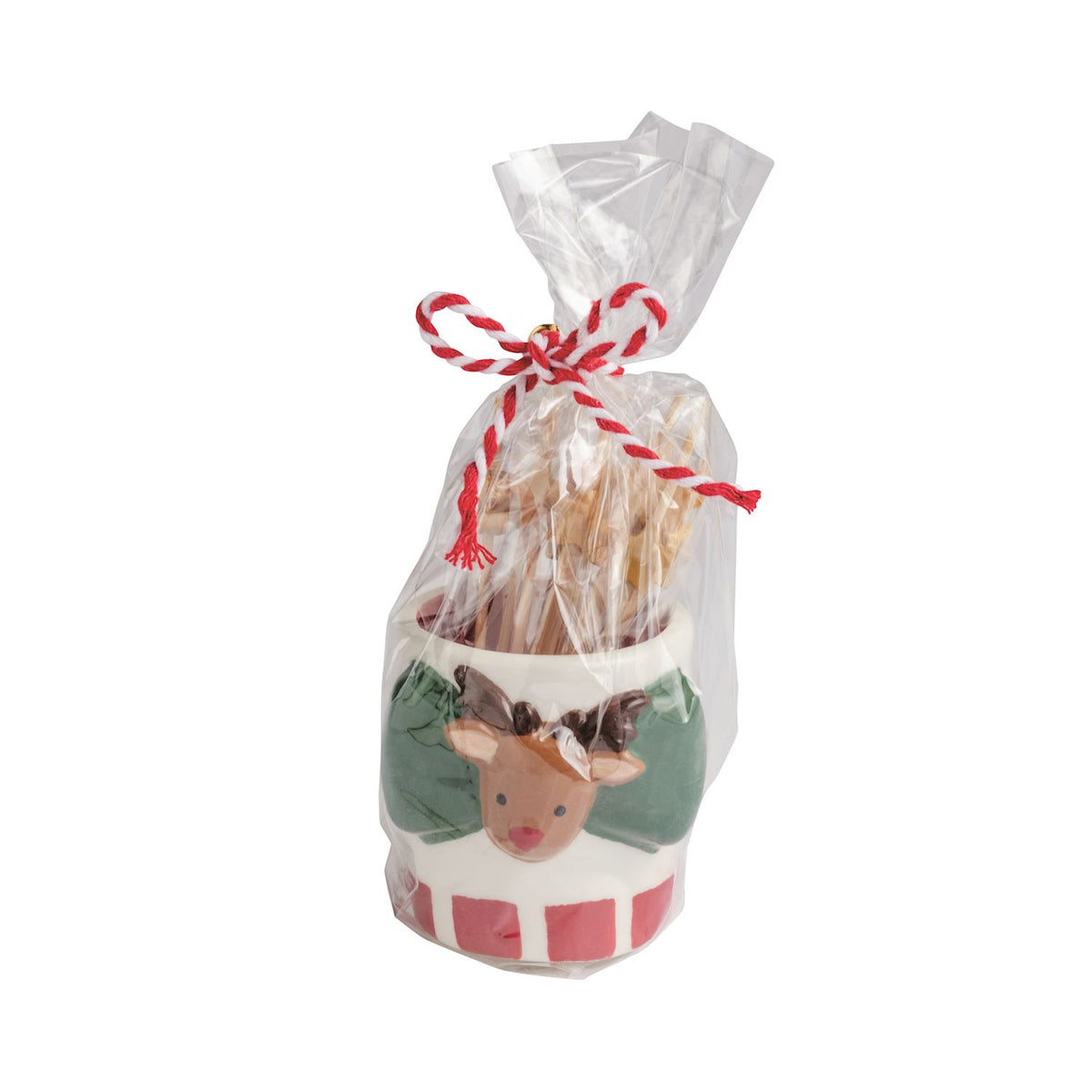 Reindeer Bow Toothpick Caddy Set