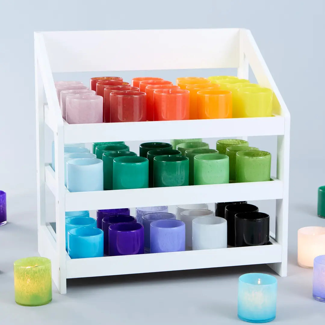 Glass Candle Holder-assorted colors-sold separately