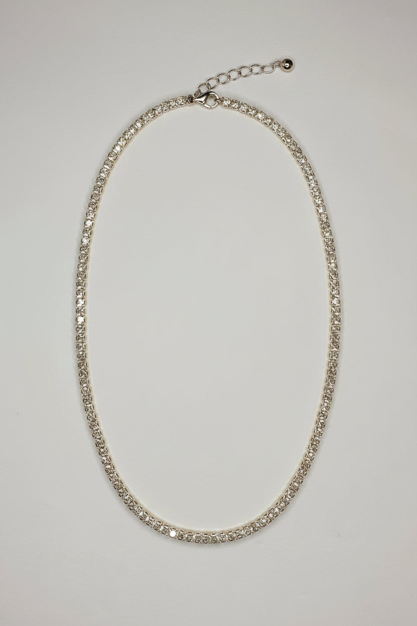 Cz Square Cubic Link Necklaces