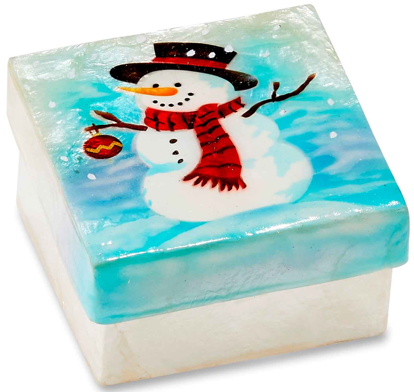 Capiz Box Snowman