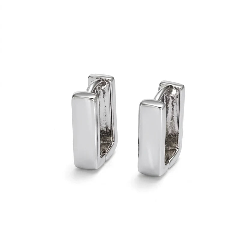 Dainty Square Hoops- Silver