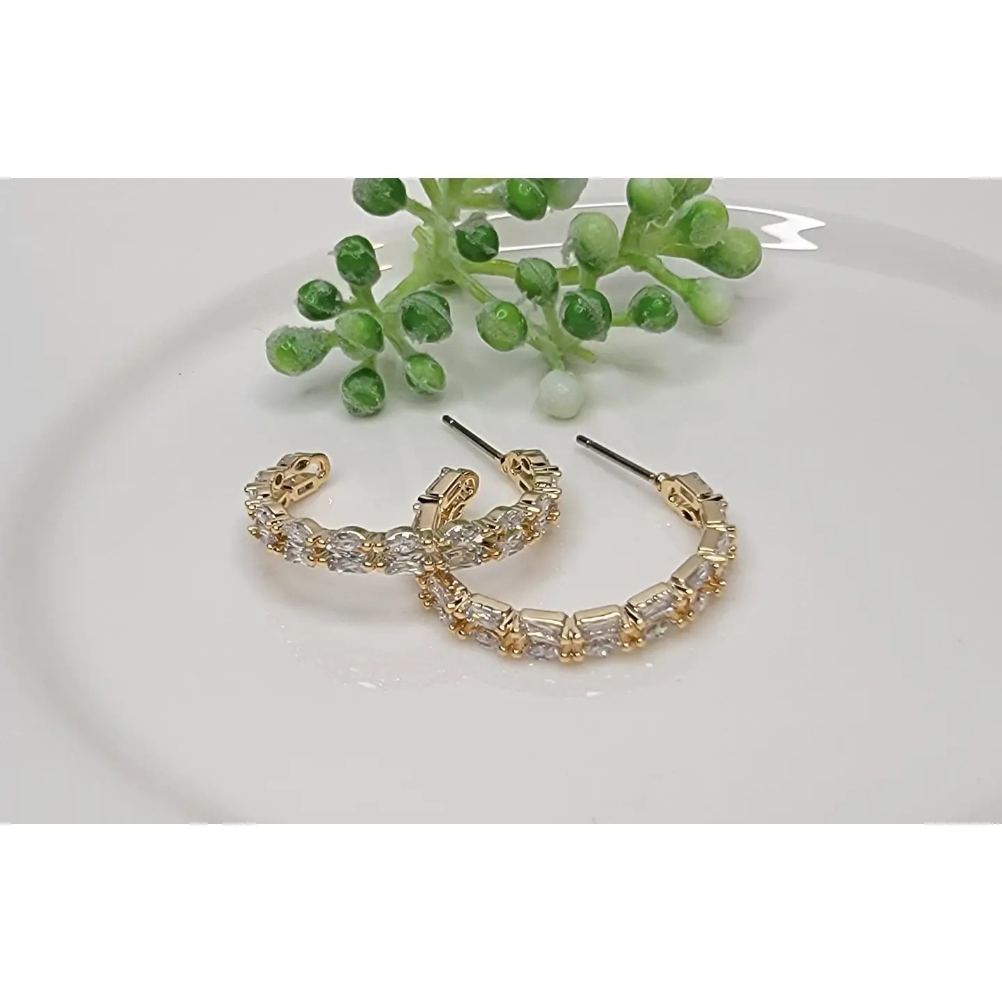 Cz Double Layer Hoop Earrings