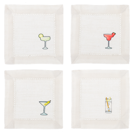 Cocktail Glass Fabric Napkins