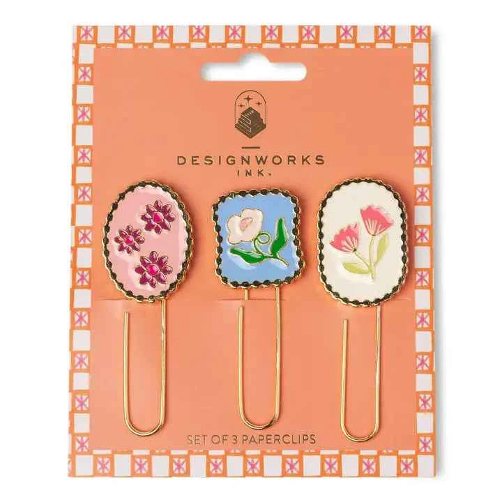 Set of 3 Paperclips - Framed Floral