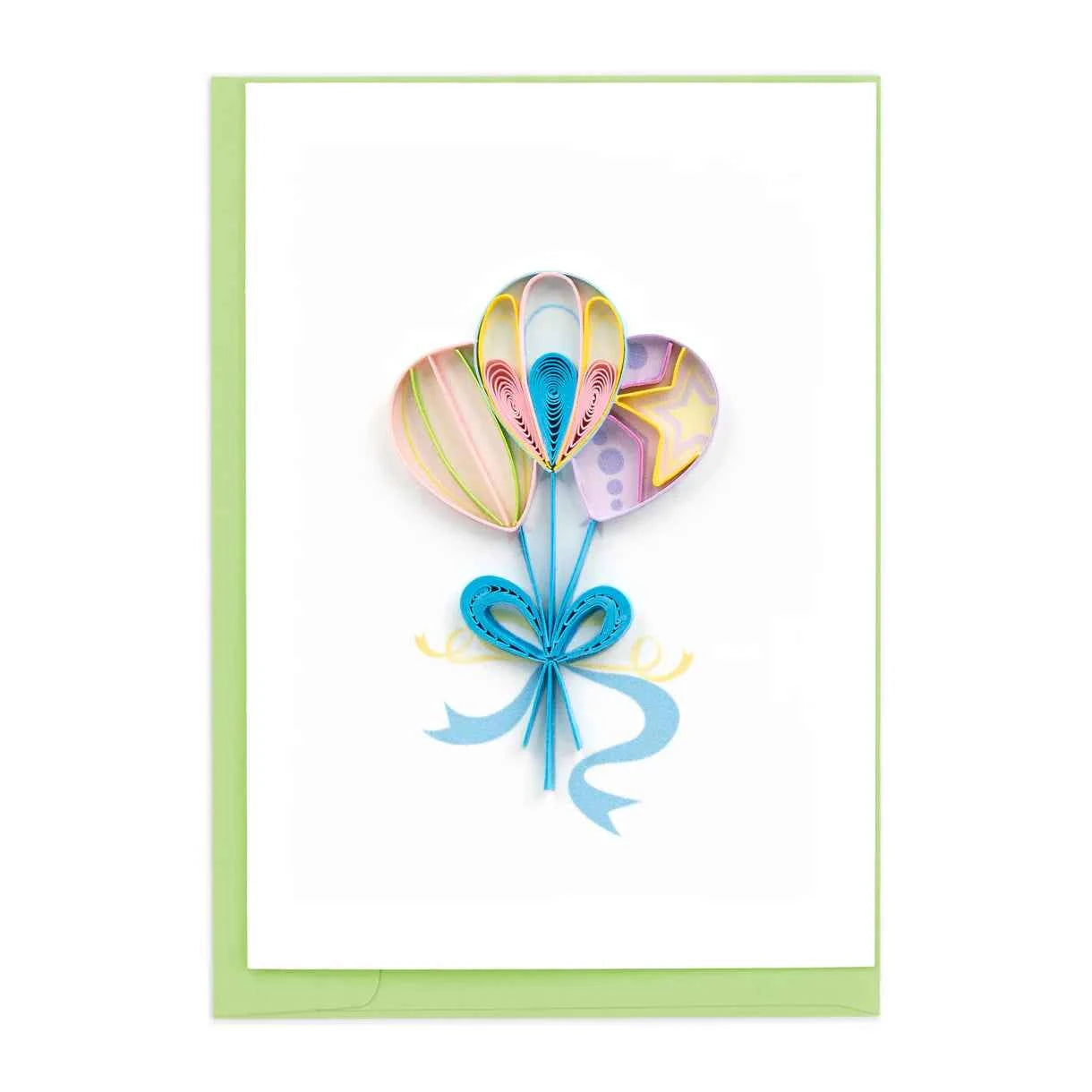 Quilled Colorful Balloons Enclosure Mini Card