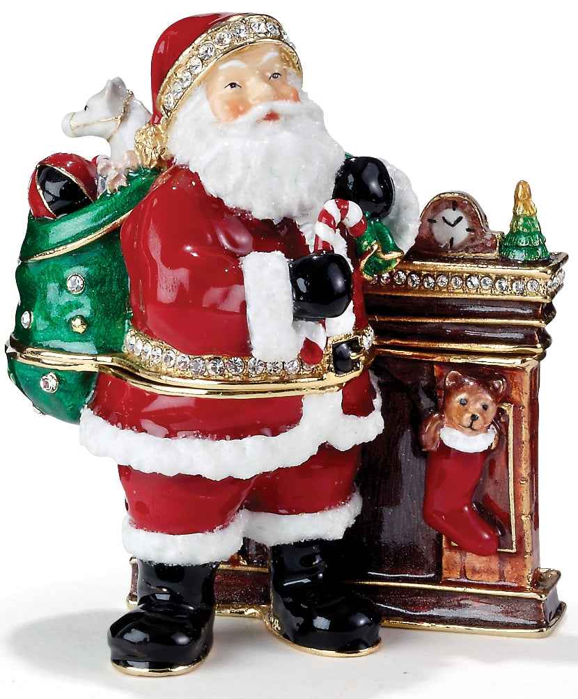 Santa Fireplace Trinket Box