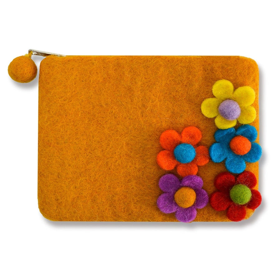 Five Side Flower Zip Coin Purses -Assorted