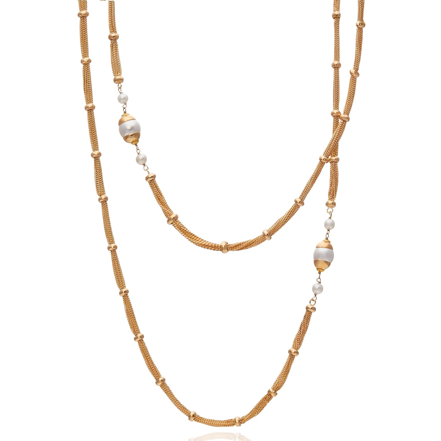 Taj Mahal Long Necklace - Pearl