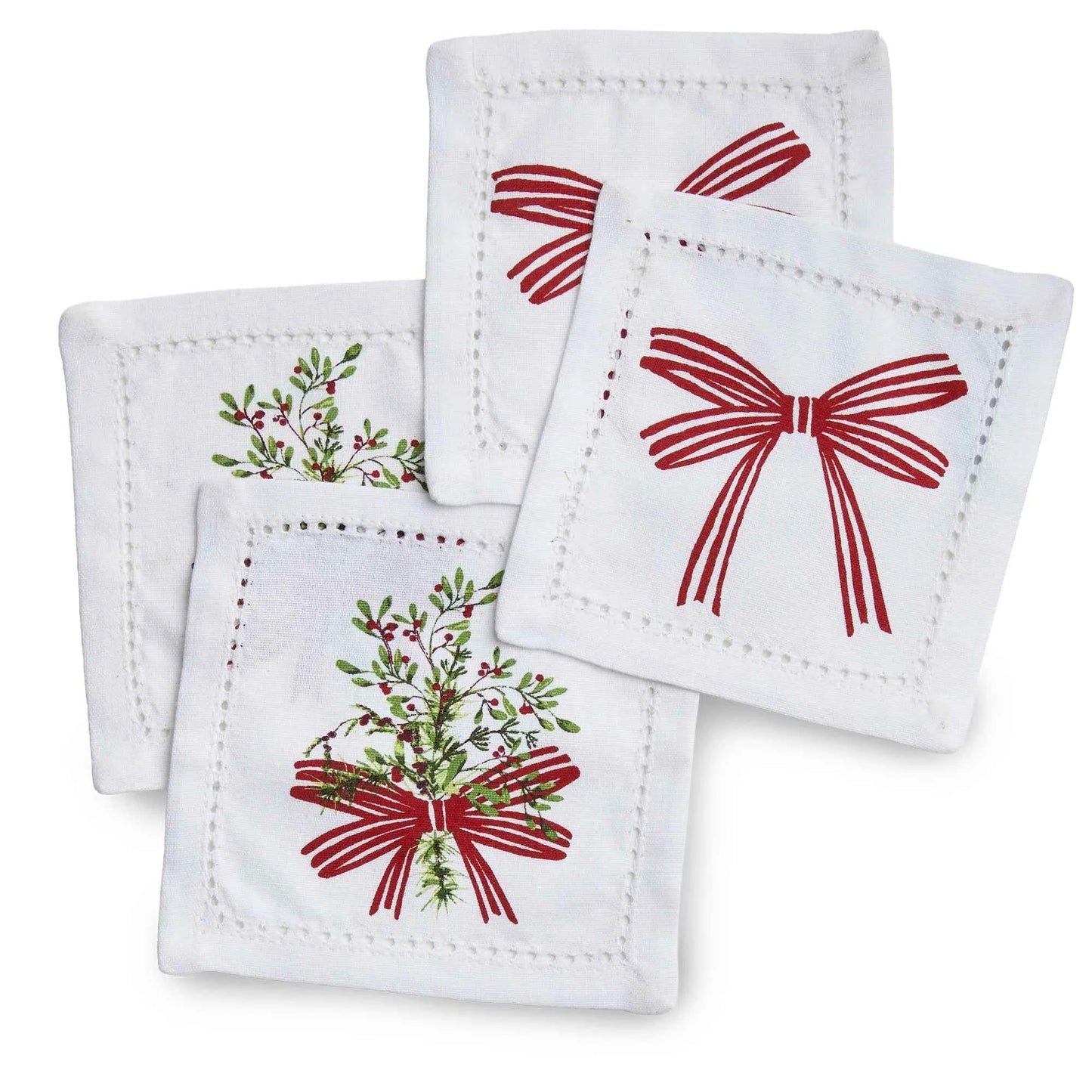 Winter Berries Cotton Coaster - Set Of 4